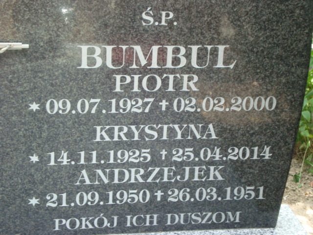 Krystyna Bumbul 1925 Elbląg - Grobonet - Wyszukiwarka osób pochowanych