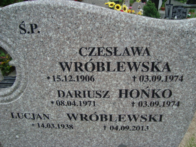 Czesława Wróblewska 1906 Elbląg - Grobonet - Wyszukiwarka osób pochowanych