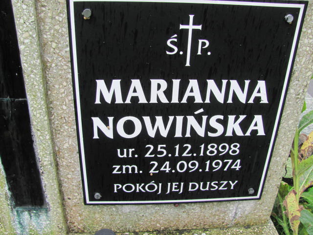 Marianna Nowińska 1889 Elbląg - Grobonet - Wyszukiwarka osób pochowanych