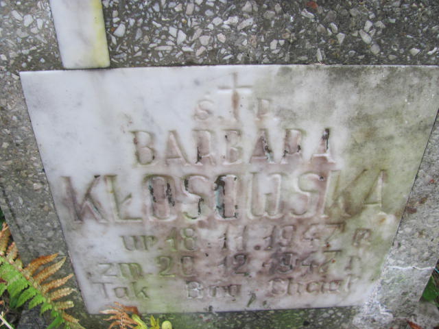 Barbara Kłosowska 1947 Elbląg - Grobonet - Wyszukiwarka osób pochowanych