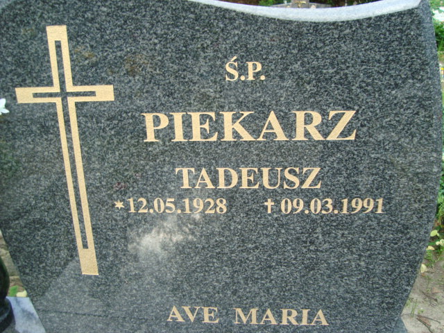 Tadeusz Piekarz 1928 Elbląg - Grobonet - Wyszukiwarka osób pochowanych