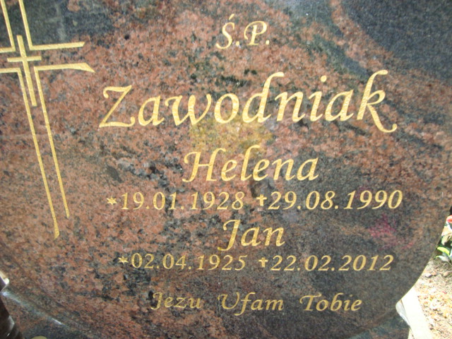 Helena Zawodniak 1928 Elbląg - Grobonet - Wyszukiwarka osób pochowanych