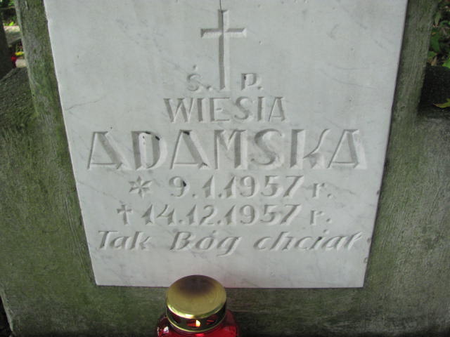 Wiesława Adamska 1957 Elbląg - Grobonet - Wyszukiwarka osób pochowanych