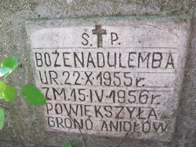 Bożena Dulemba 1955 Elbląg - Grobonet - Wyszukiwarka osób pochowanych