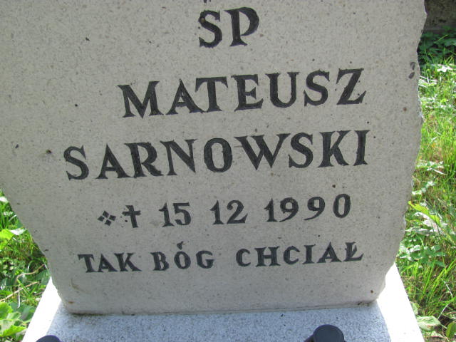 Mateusz Sarnowski 1990 Elbląg - Grobonet - Wyszukiwarka osób pochowanych