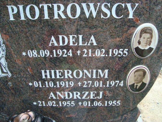 Adela Piotrowska 1924 Elbląg - Grobonet - Wyszukiwarka osób pochowanych