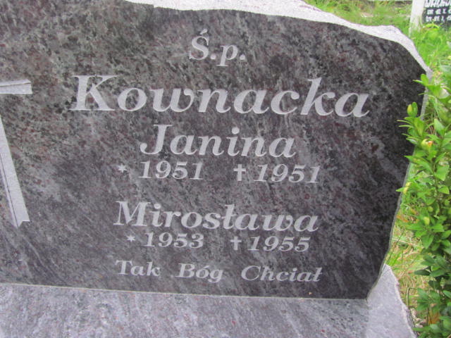 Mirosława Kownacka 1953 Elbląg - Grobonet - Wyszukiwarka osób pochowanych