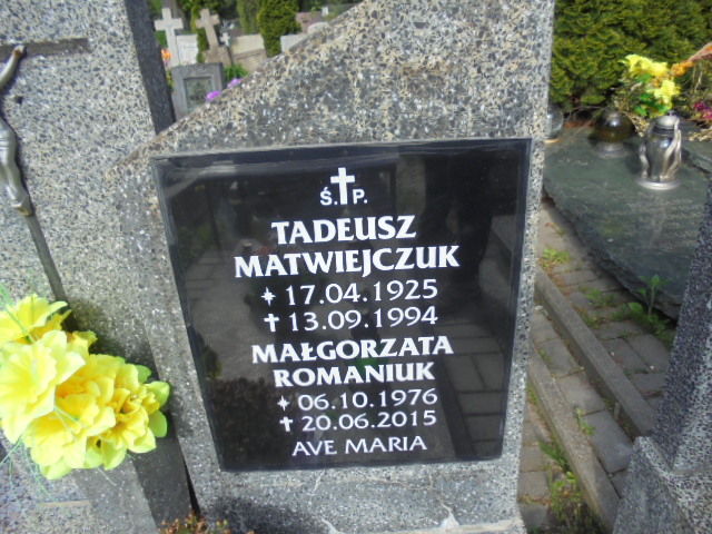 Tadeusz Matwiejczuk 1925 Elbląg - Grobonet - Wyszukiwarka osób pochowanych