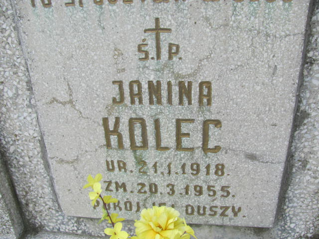 Janina Kolec 1918 Elbląg - Grobonet - Wyszukiwarka osób pochowanych