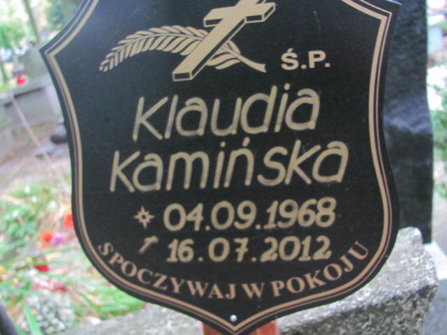 Klaudia Joanna Kamińska 1968 Elbląg - Grobonet - Wyszukiwarka osób pochowanych