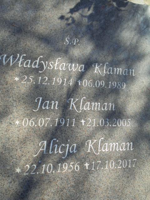 Władysława Klaman 1914 Elbląg - Grobonet - Wyszukiwarka osób pochowanych