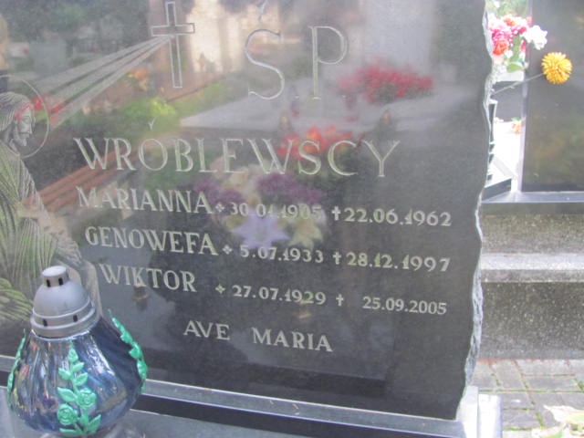 Genowefa Wróblewska 1933 Elbląg - Grobonet - Wyszukiwarka osób pochowanych