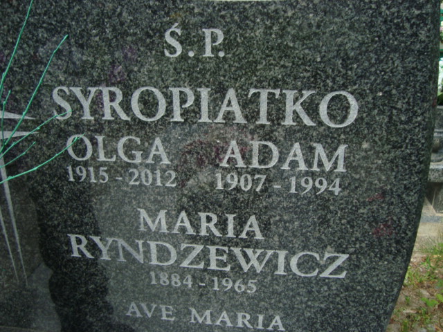 Olga Syropiatko 1915 Elbląg - Grobonet - Wyszukiwarka osób pochowanych