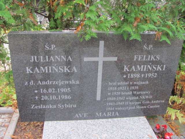 Feliks Kamiński 1898 Elbląg - Grobonet - Wyszukiwarka osób pochowanych