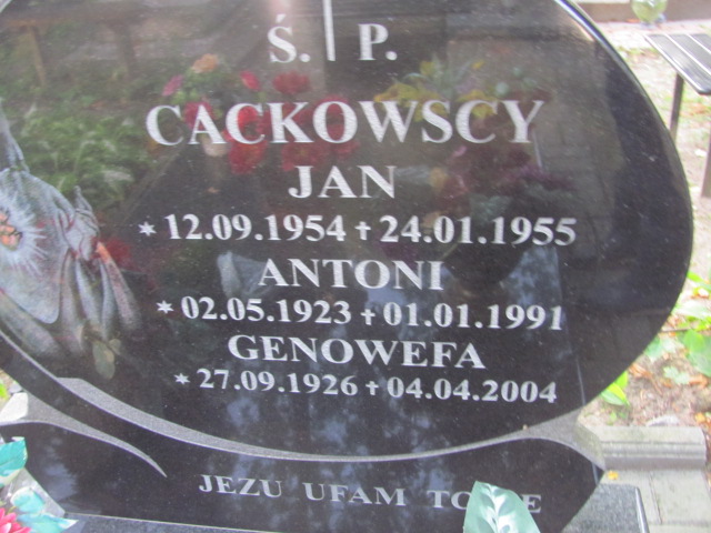 Jan Cackowski 1954 Elbląg - Grobonet - Wyszukiwarka osób pochowanych