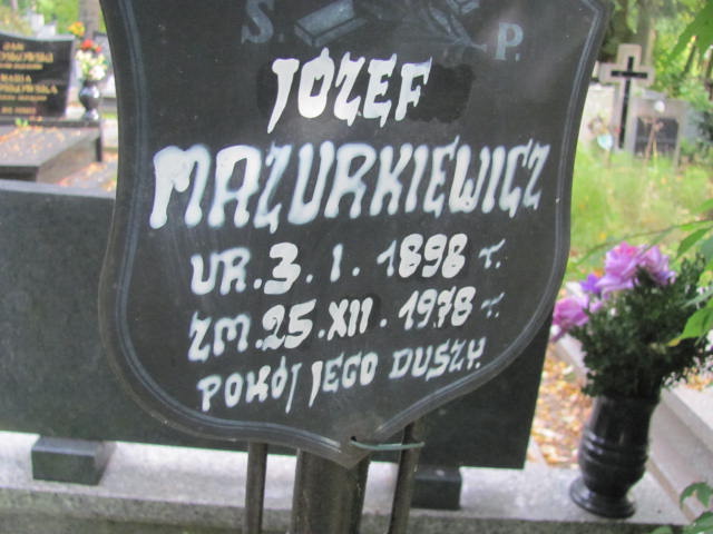 Józef Mazurkiewicz 1898 Elbląg - Grobonet - Wyszukiwarka osób pochowanych