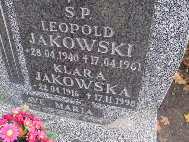 Klara Jakowska 1916 Elbląg - Grobonet - Wyszukiwarka osób pochowanych