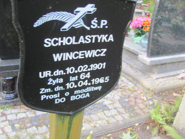 Scholastyka Wincewicz 1901 Elbląg - Grobonet - Wyszukiwarka osób pochowanych