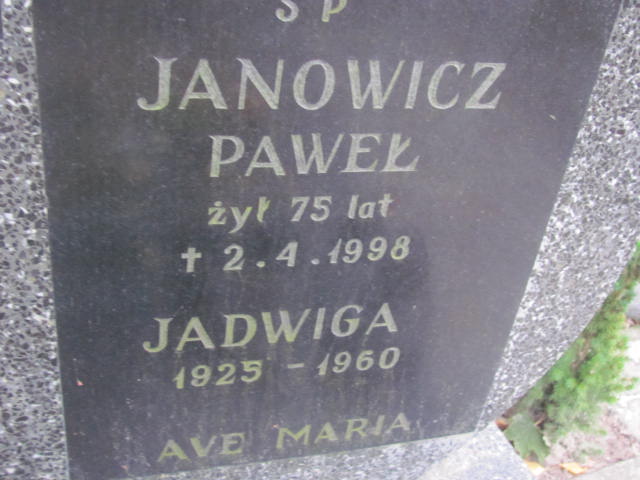 Paweł Janowicz 1914 Elbląg - Grobonet - Wyszukiwarka osób pochowanych