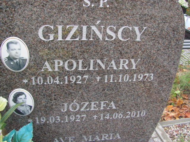 Apolinary Giziński 1927 Elbląg - Grobonet - Wyszukiwarka osób pochowanych