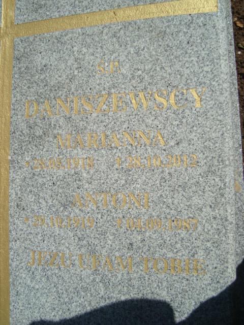 Antoni Daniszewski 1919 Elbląg - Grobonet - Wyszukiwarka osób pochowanych