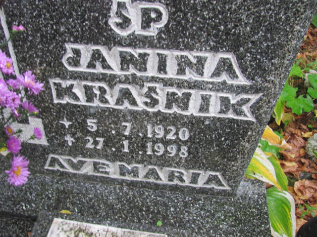 Janina Kraśnik 1920 Elbląg - Grobonet - Wyszukiwarka osób pochowanych
