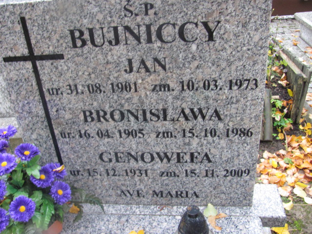 Genowefa Bujnicka 1931 Elbląg - Grobonet - Wyszukiwarka osób pochowanych