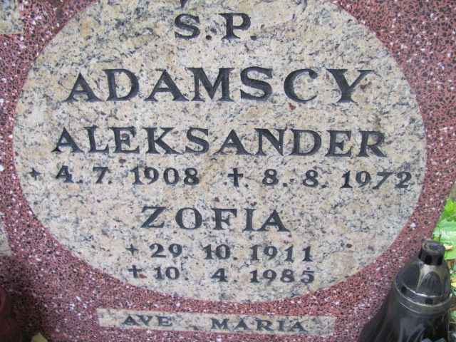 Zofia Adamska 1911 Elbląg - Grobonet - Wyszukiwarka osób pochowanych