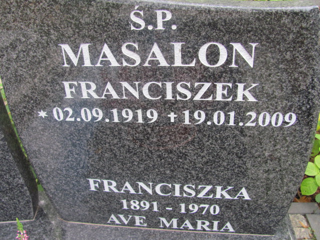 Franciszek Masalon 1919 Elbląg - Grobonet - Wyszukiwarka osób pochowanych