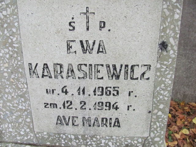 Ewa Karasiewicz 1965 Elbląg - Grobonet - Wyszukiwarka osób pochowanych