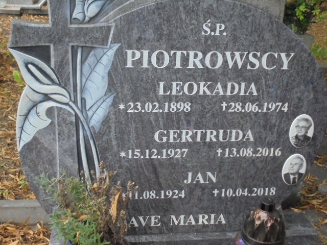 Gertruda Piotrowska 1927 Elbląg - Grobonet - Wyszukiwarka osób pochowanych