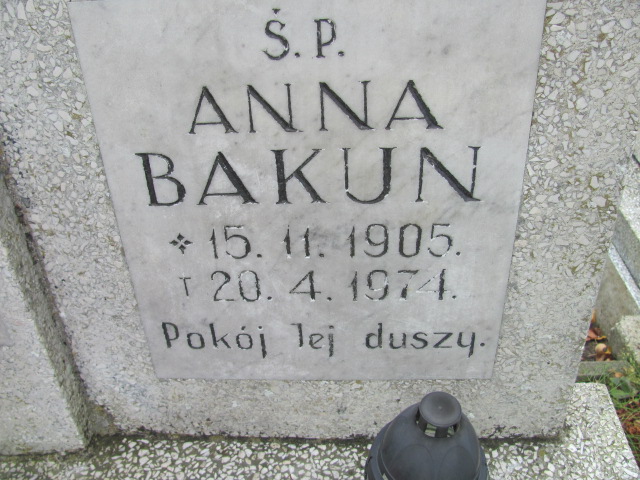 Anna Bakun 1905 Elbląg - Grobonet - Wyszukiwarka osób pochowanych