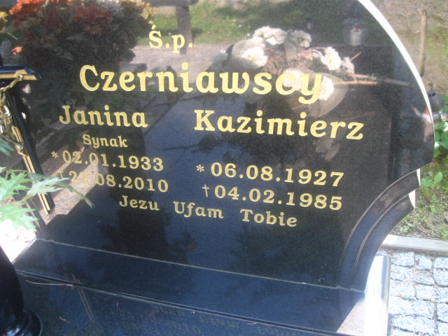 Janina Czerniawska Synak 1933 Elbląg - Grobonet - Wyszukiwarka osób pochowanych