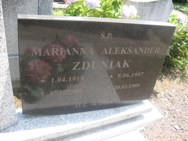 Marianna Zduniak 1918 Elbląg - Grobonet - Wyszukiwarka osób pochowanych