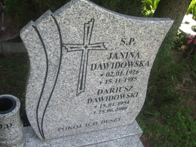 Janina Dawidowska 1926 Elbląg - Grobonet - Wyszukiwarka osób pochowanych