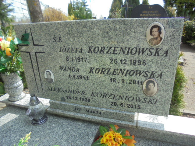 Józefa Korzeniowska 1917 Elbląg - Grobonet - Wyszukiwarka osób pochowanych