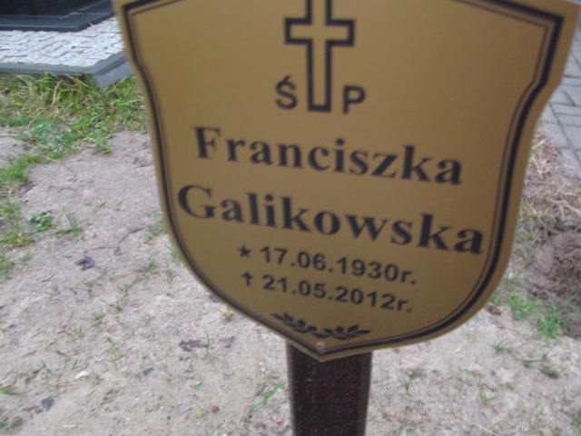 Franciszka Galikowska 1930 Elbląg - Grobonet - Wyszukiwarka osób pochowanych