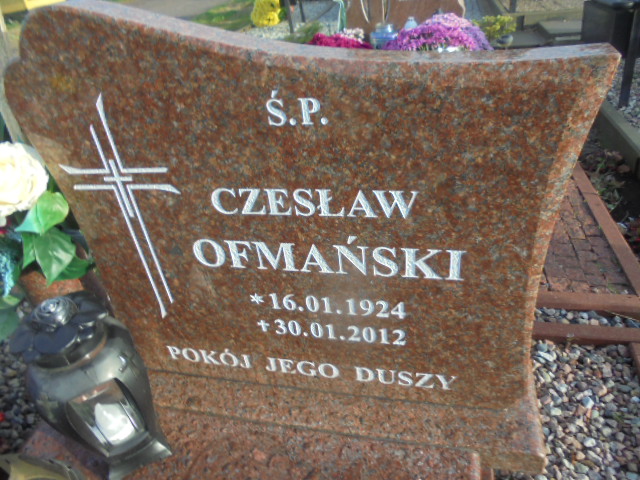 Czesław Ofmański 1925 Elbląg - Grobonet - Wyszukiwarka osób pochowanych