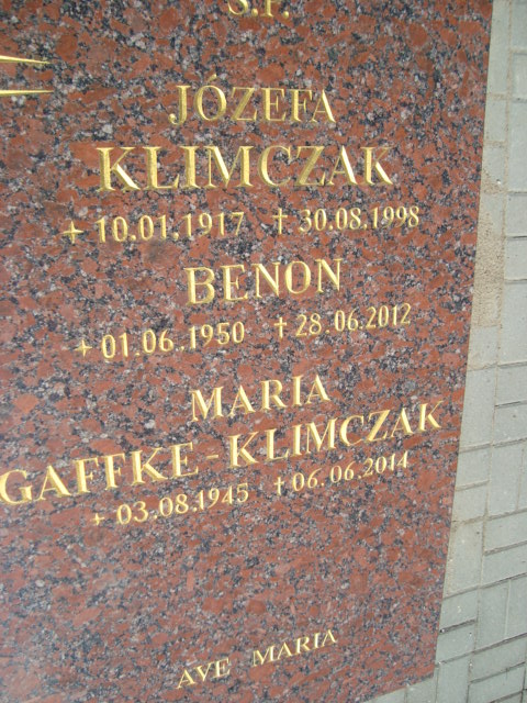 Józefa Klimczak 1917 Elbląg - Grobonet - Wyszukiwarka osób pochowanych