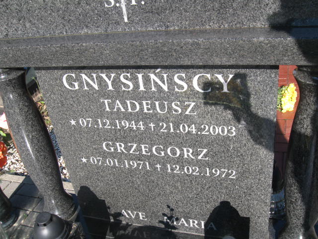 Grzegorz Gnysiński 1971 Elbląg - Grobonet - Wyszukiwarka osób pochowanych