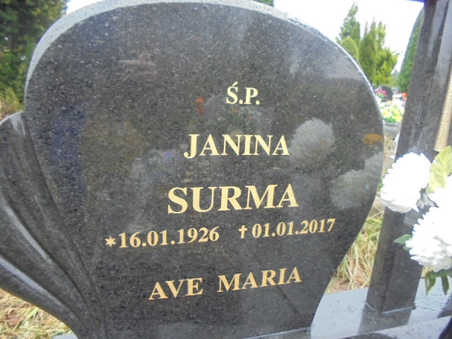 Janina Surma 1926 Elbląg - Grobonet - Wyszukiwarka osób pochowanych