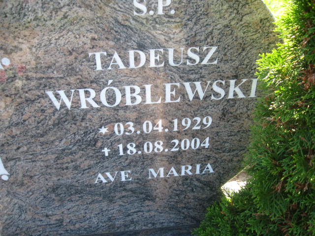 Tadeusz Wróblewski 1929 Elbląg - Grobonet - Wyszukiwarka osób pochowanych