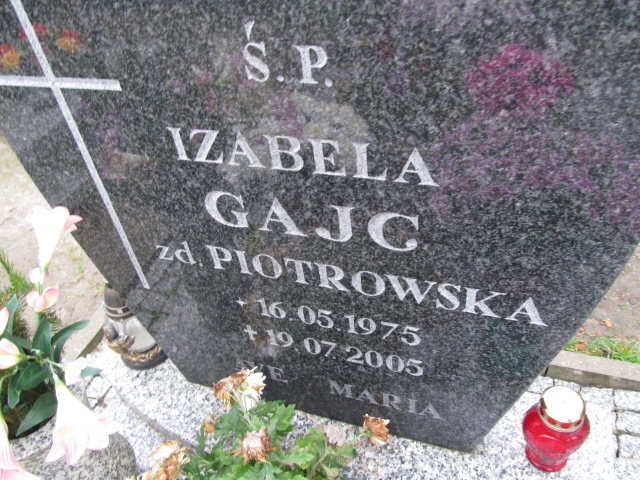 Izabela Gajc 1975 Elbląg - Grobonet - Wyszukiwarka osób pochowanych