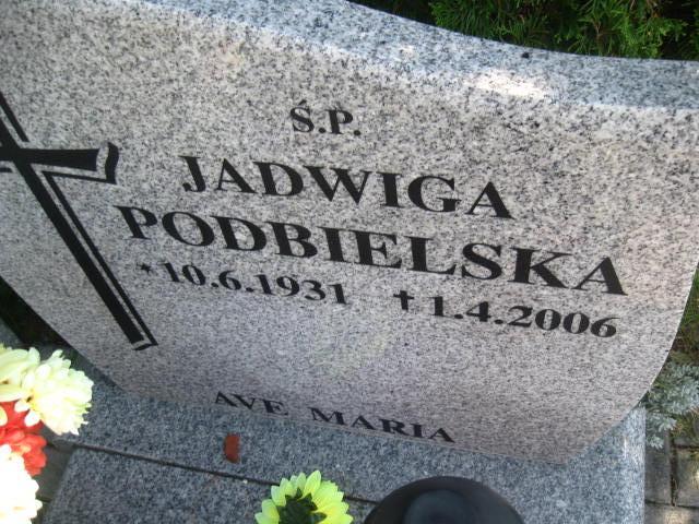 Jadwiga Podbielska 1931 Elbląg - Grobonet - Wyszukiwarka osób pochowanych