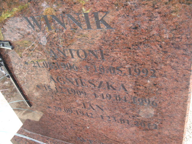 Agnieszka Winnik 1909 Elbląg - Grobonet - Wyszukiwarka osób pochowanych