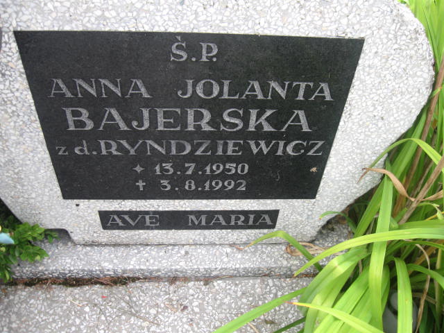 Anna Jolanta Bajerska 1950 Elbląg - Grobonet - Wyszukiwarka osób pochowanych