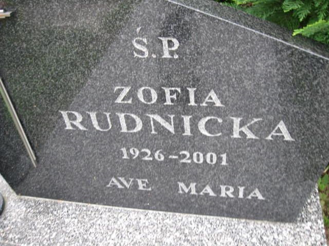 Zofia Rudnicka 1926 Elbląg - Grobonet - Wyszukiwarka osób pochowanych