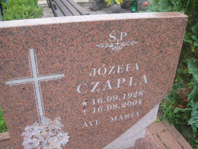 Józefa Czapla 1928 Elbląg - Grobonet - Wyszukiwarka osób pochowanych