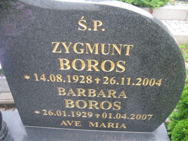 Barbara Boros 1929 Elbląg - Grobonet - Wyszukiwarka osób pochowanych