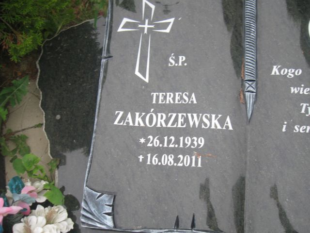 Teresa Zakórzewska 1939 Elbląg - Grobonet - Wyszukiwarka osób pochowanych